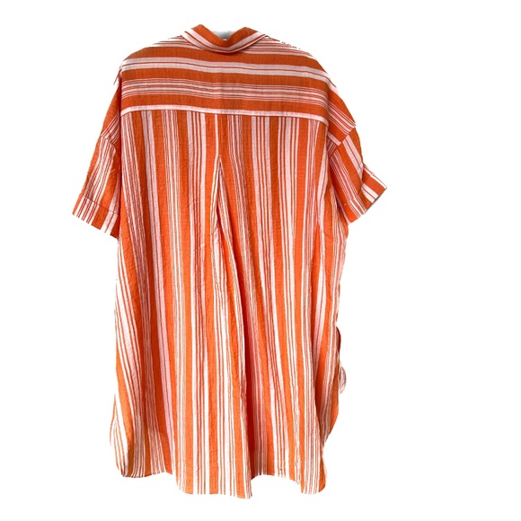 Lemlem x H&M Dress Oversized Orange & White Bold Striped Size M / L - Picture 2 of 8